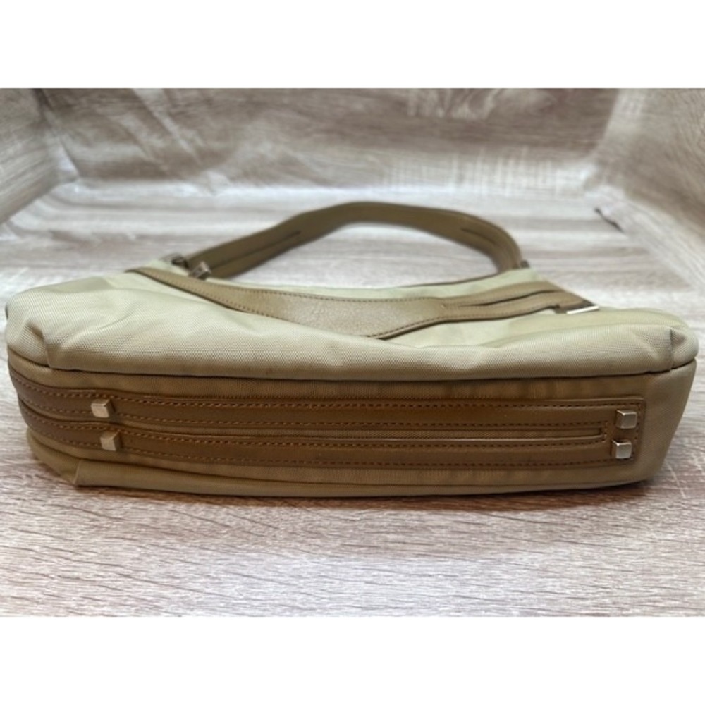 Tumi Ballistic Nylon w/Leather Trim Purse Bag Tan w/Blue Lining - Picture 4 of 9